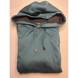 Reebok Men'sPullover Hoodie XL Teal Green Long Sleeve Power 3 Logo In Yellow